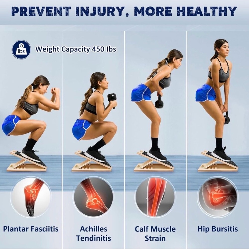 (NEW) Slant Stretch Board HEAVY DUTY 450lb Weight/ Pilates Stretch Calf and leg - Picture 2 of 12